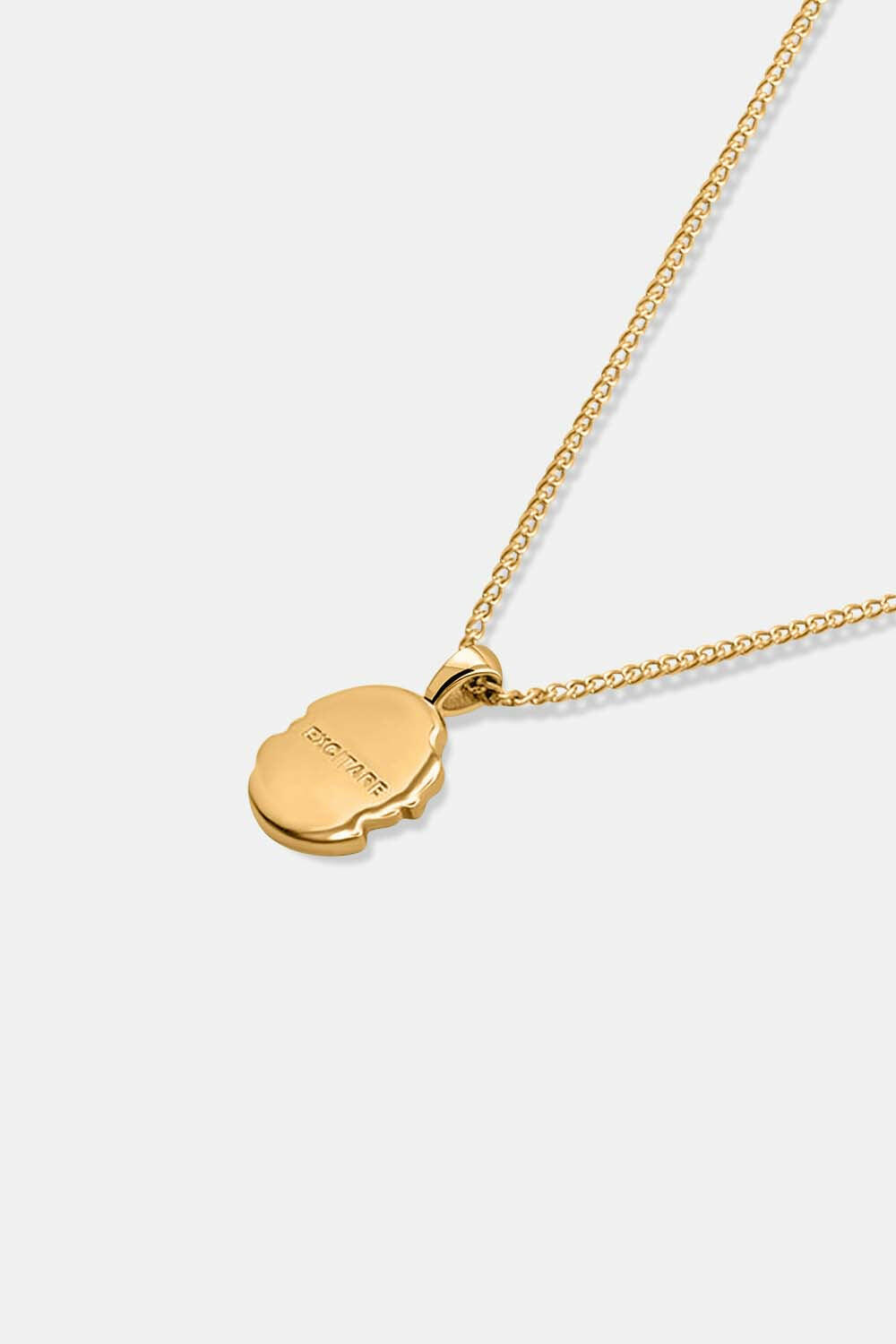 EXCITÀRE Eclipse Necklace in gold, back view highlighting clasp and chain