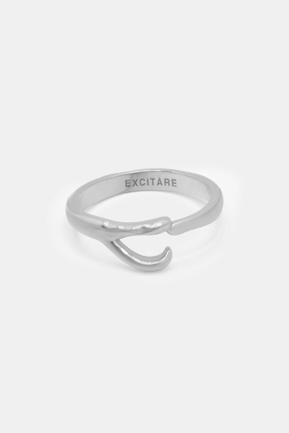 EXCITÀRE Ellis Ring in silver, front view product photo