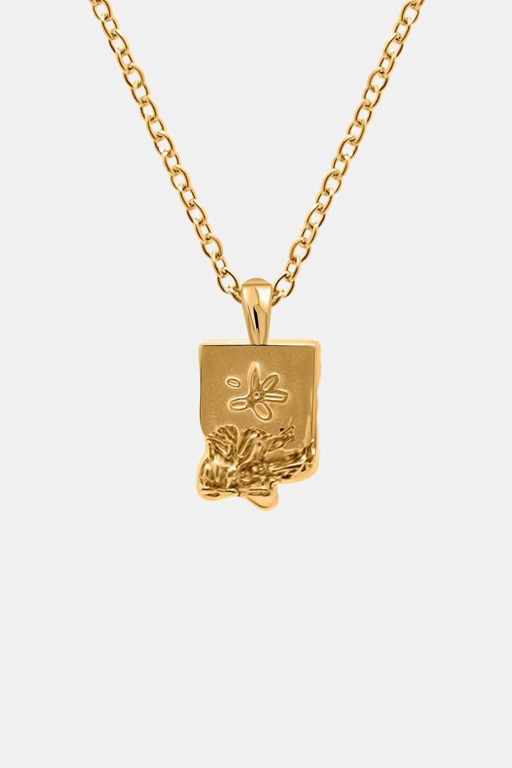 EXCITÀRE Flower Necklace in gold, front view product photo