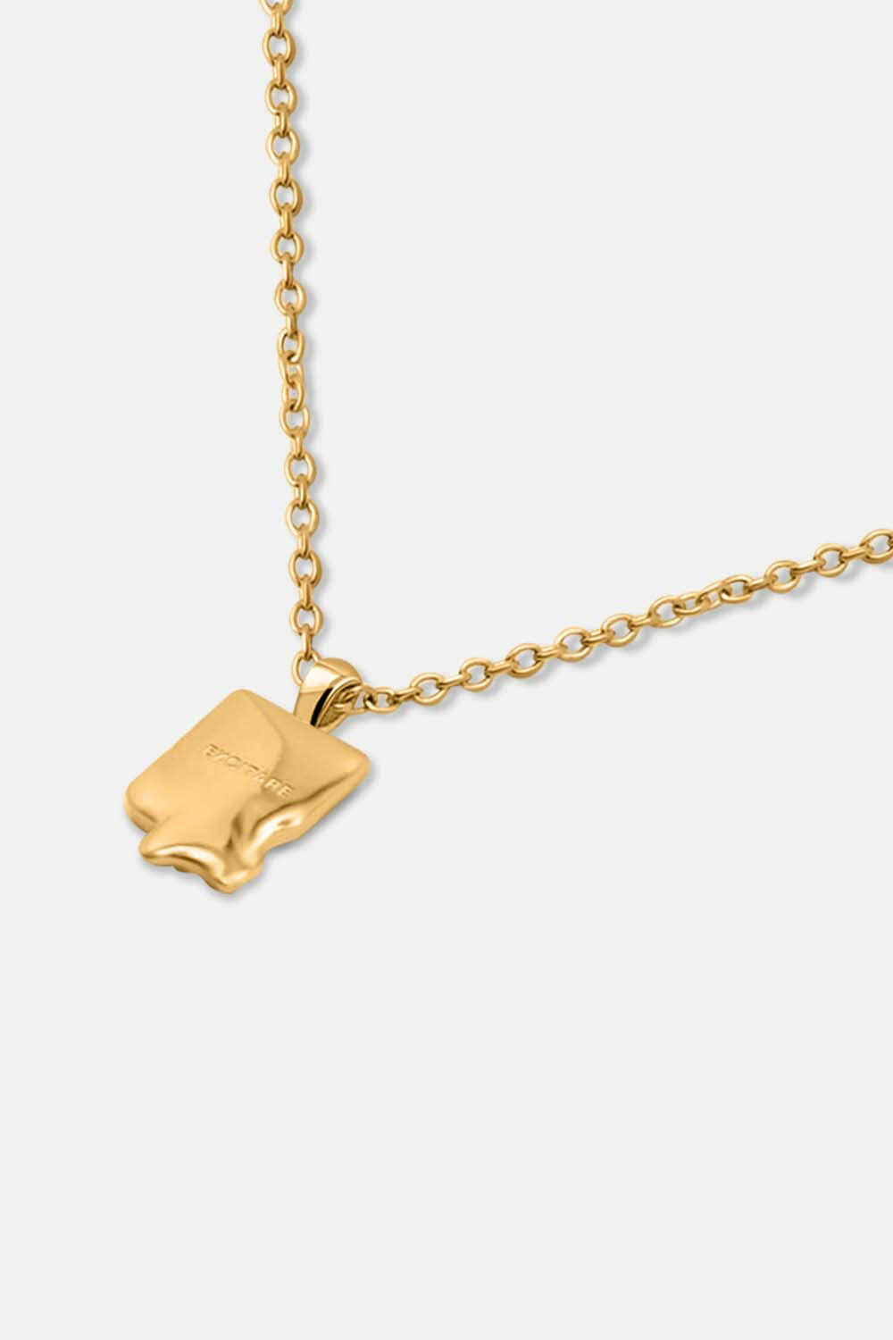 EXCITÀRE Flower Necklace in gold, back view highlighting clasp and chain