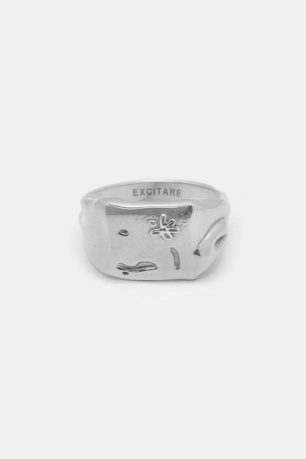 EXCITÀRE Flower Ring in silver, front view product photo
