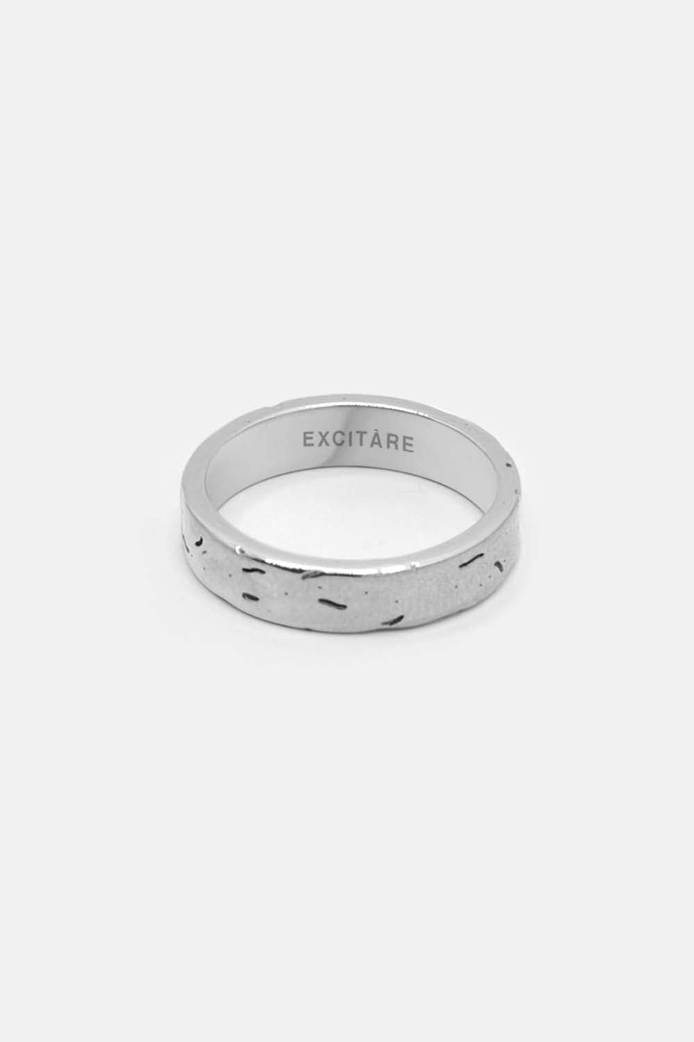 EXCITÀRE Brand Ring in silver, front view product photo