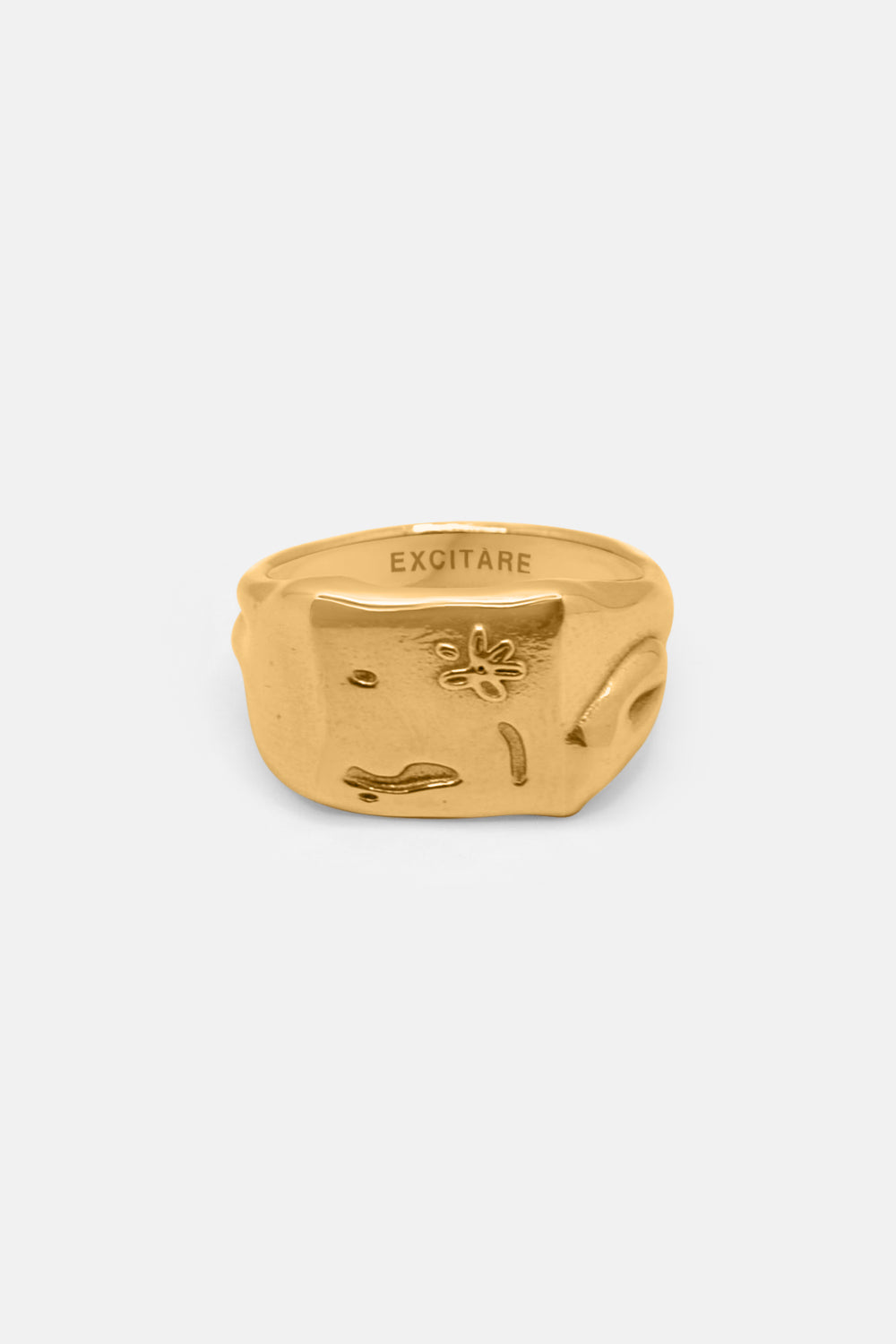 EXCITÀRE Flower Ring in gold, front view product photo